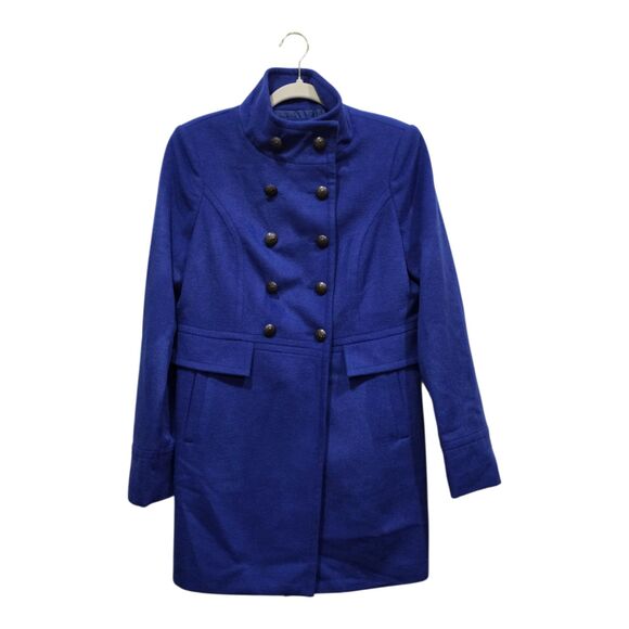 NWT The Limited Royal Blue Brushed Wool Blend Military Peacoat Jacket, S - Picture 1 of 12